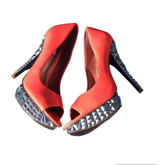 Rachel Roy Platform Shoes Orange Size 6M - Picture 4 of 7